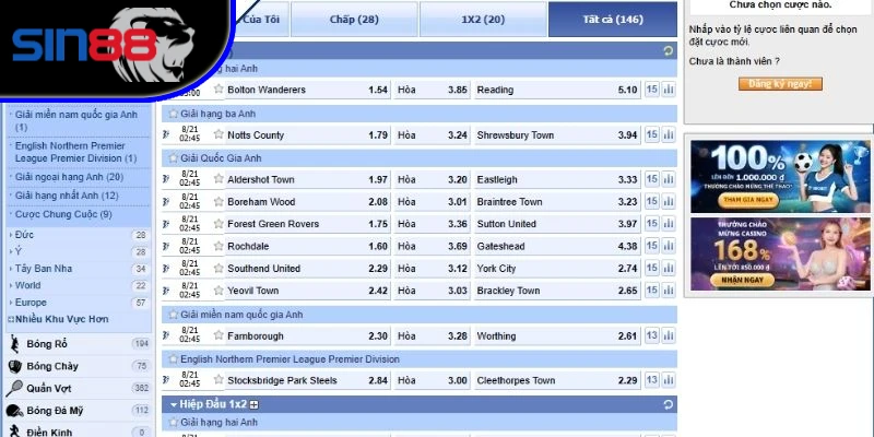 Có 9 trường hợp xảy ra khi đánh kèo HT/FT