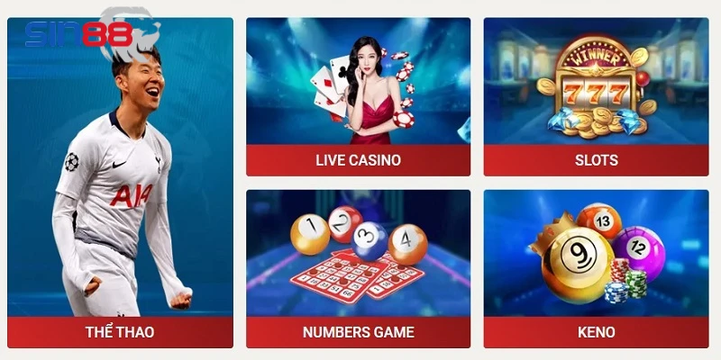 Kho game trực tuyến cực khủng của SIN88