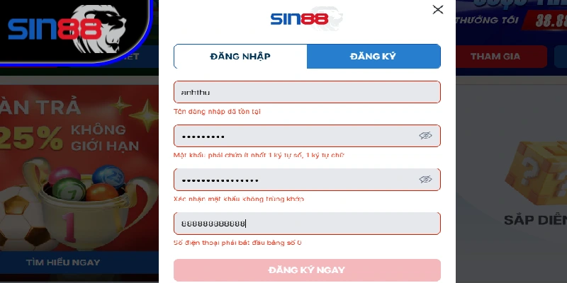 Kiểm tra kỹ mọi trường thông tin rồi nhấn Đăng ký ngay